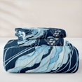 thumbnail image 5 of jejeloiu Artistic Jellyfish Floral Quilt King,Underwater Botanical King Coverlet Set For Boys,Navy Blue,3-Piece, 5 of 7