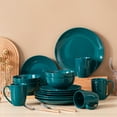 thumbnail image 2 of LOVECASA Dinnerware Sets, Porcelain Dinner Set for 4, 16-Piece Round Dark Green, Series Sweet, 2 of 8