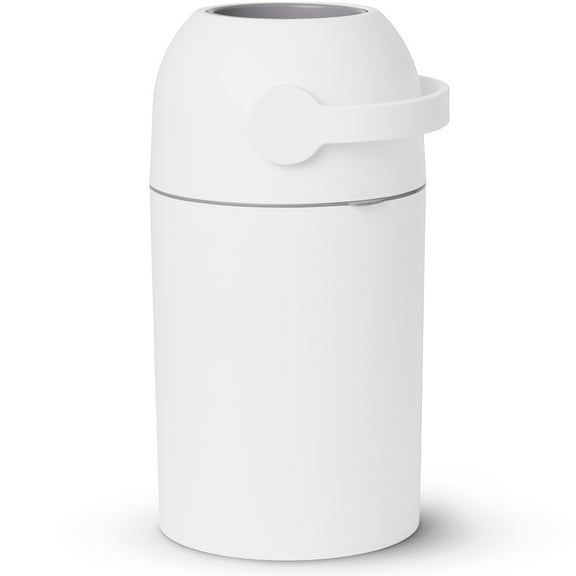 Pure Magic Diaper Pail, Patented Odor-Stop System, Use Any Garbage Bag, One Hand Free Lever, White
