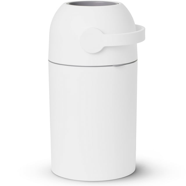 Pure Magic Diaper Pail, Patented Odor-Stop System, Use Any Garbage Bag, One Hand Free Lever, White