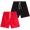Black/Red, variant on Quad Seven Boys' Swim Trunks - 2 Pack Basic Solid Quick Dry Board Shorts Bathing Suit (8-18)