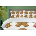 thumbnail image 4 of Ambesonne Gingerbread Man Duvet Cover Sets, Homemade, 2-Queen, Pale Brown Red Green, 4 of 7
