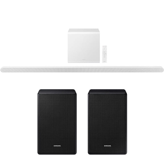Samsung HW-S801D 3.1.2ch Wireless Soundbar Dolby Atmos, White (2024) Bundle with SWA-9500S Wireless Rear Speaker Kit