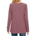 thumbnail image 5 of MOSHU Pleated Womens Tunic Tops Casual Dressy Blouses Fashion Long Sleeve Shirts for Women, 5 of 10