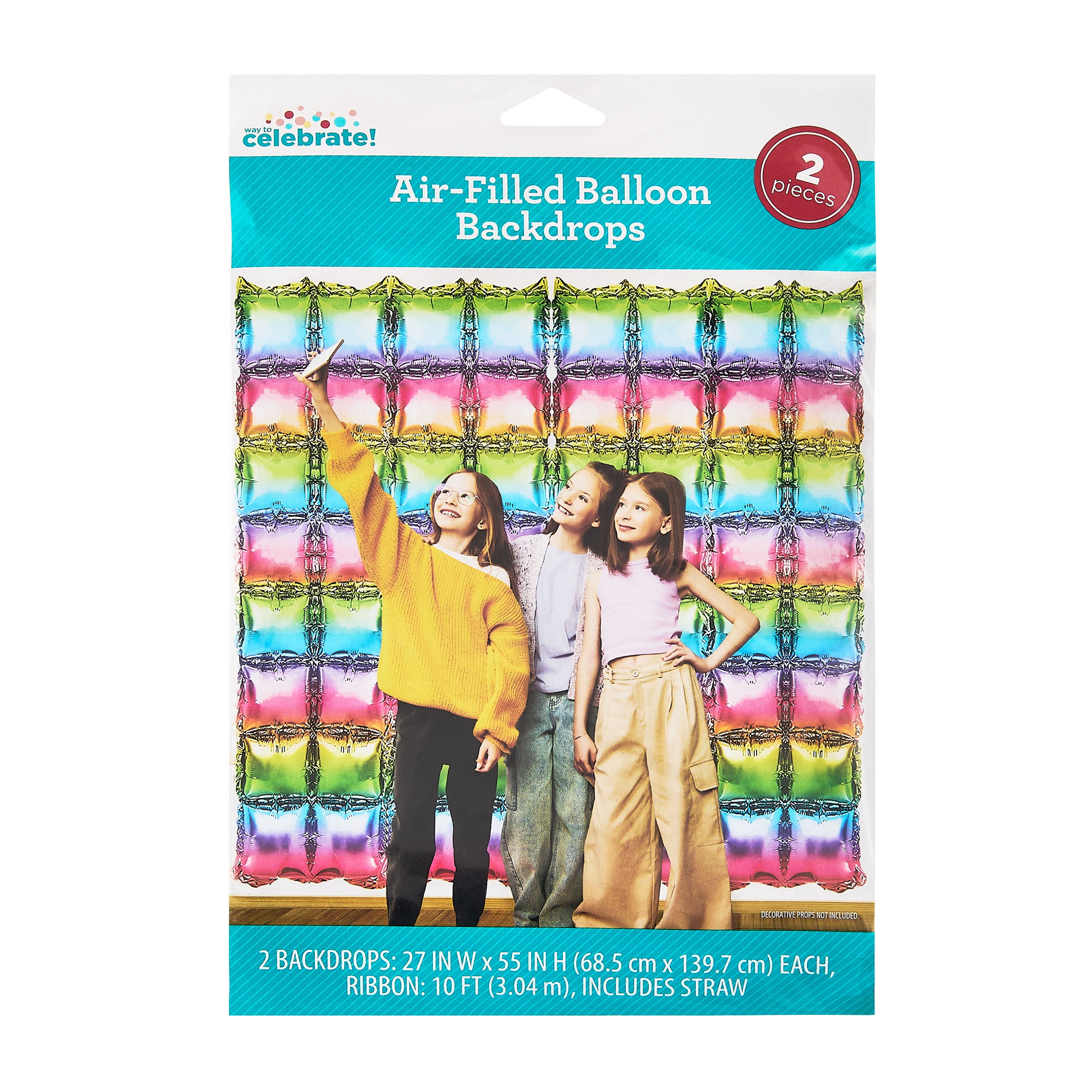 2 Count Foil Balloon Backdrops, Multicolor, by Way To Celebrate