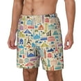 thumbnail image 2 of Balery Famous Places Mens Swim Trunks Swim Shorts for Men Quick Dry Inseam Beach Shorts with Compression Liner Pocket-XX-Large, 2 of 9