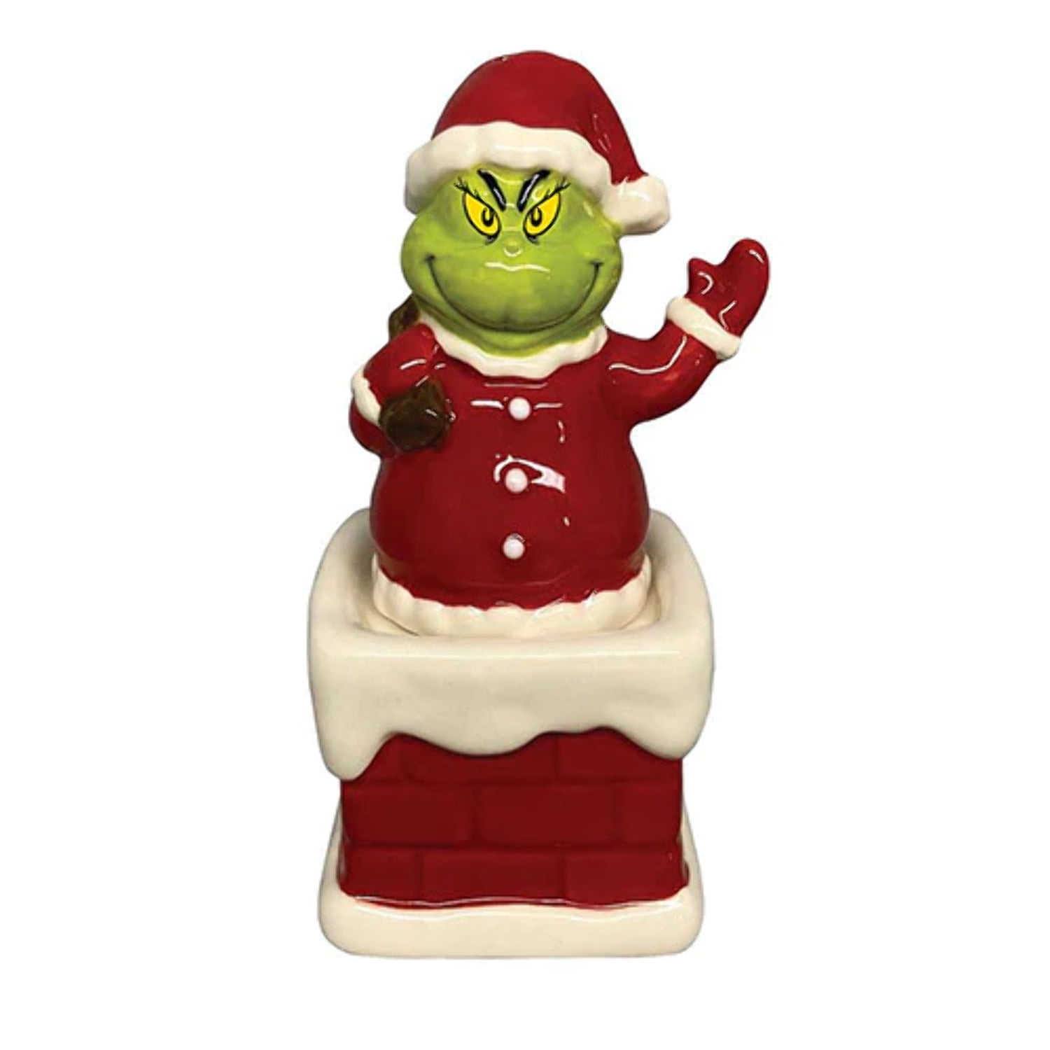 Santa Grinch in Chimney Salt  Pepper Set of 2