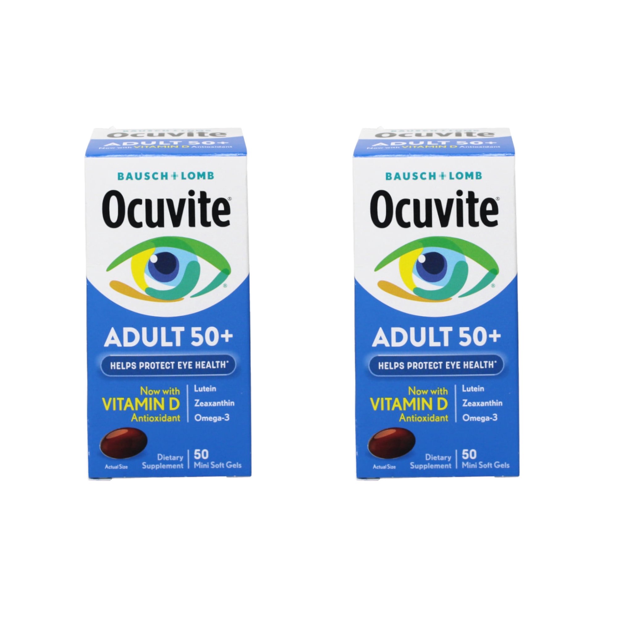Bausch & Lomb Ocuvite Adult 50+ Eye Vitamin & Mineral Softgels 50 ea (Pack of 2)