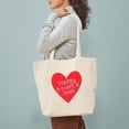 thumbnail image 3 of CafePress - Red Teacher Heart Tote Bag - Unisex Canvas Tote Bag, Beige, 1-Piece, 3 of 7