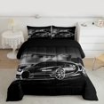 thumbnail image 2 of Manfei Speed Racing Car Bedding Comforter Set 2pcs for Teen Boys Men, Black Sports Car Twin Comforter Sets, Race Car Game Bedding Set, Breathable Home Decor, 2 of 8