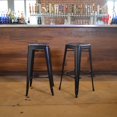 thumbnail image 3 of AmeriHome Loft Metal 30" Bar Stool, Black, Set of 2 for Kitchen, Bar, Garage, Office, 3 of 4