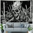 thumbnail image 4 of AWERP  Goth Skull Tapestry Gothic Skeleton Tapestry Mystic Eye Tapestries Black and White Tapestry Wall Hanging Horror Dark Tapestry for Bedroom Living Room Painting, 4 of 6