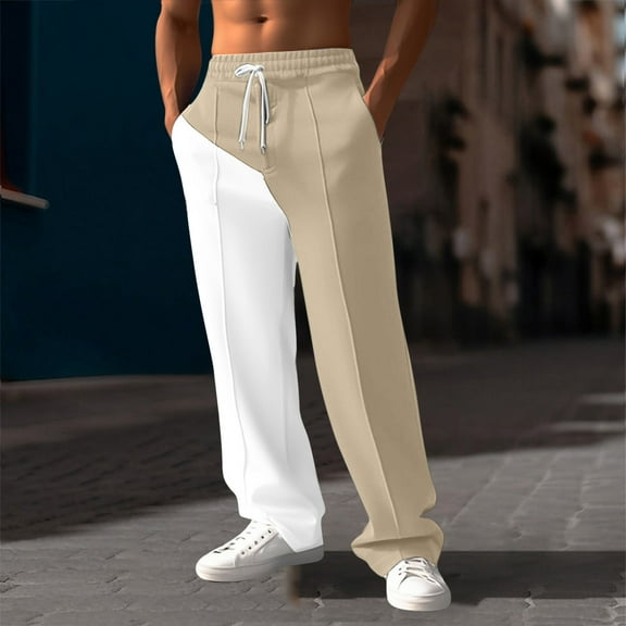 Haoxianjian Mens Dress Shirts White Pants Men Men Fashion Solid Casual Elastic Waist With Pocket Trousers Sport Pants Black Scrub Pants