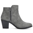 thumbnail image 6 of BLISSFUL STEP Women's Shoes Round Toe Stacked Block Heel Zipper Ankle Boots Gray 6.5, 6 of 8