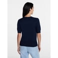 thumbnail image 5 of Time and Tru Women's Crewneck Cardigan with Short Sleeves, Lightweight, Sizes XS-XXXL, 5 of 7