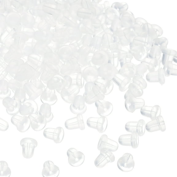 Uxcell 200 Pcs Earring Backs Replacements, Silicone Locking Earring Backs Earring Stopper Secure Charm for Studs, Clear 0.2"