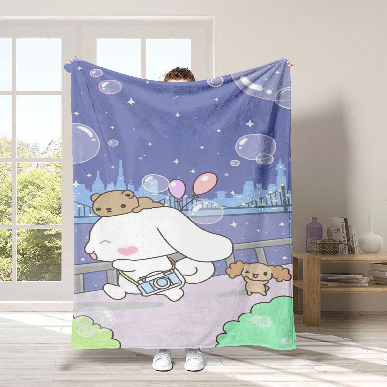 Cartoon Soft Double Flannel Blanket Super Soft Blanket 3D Printing Suitable For Living Room Sofa Youyoupin