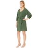 Adrianna Papell Gauzy Crepe Bubble Sleeve Dress with Tie Waist Military Olive