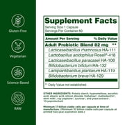 Flora Adult Blend Probiotic Capsules - 17 billion CFU - Vegetarian, Gluten Free - For Adults Age 19-54 (Udo’s Choice), 60 Count