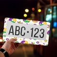 thumbnail image 4 of 1 Pcs Mardi Gras Elements License Plate Frame,License Plate Cover for Car Decorative Parts,Aluminum License Plate Bracket Holder Rust-Proof for US Standard Car, 4 of 8
