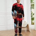 thumbnail image 2 of Scarlet Hero Men's Pajama Set Sleepwear Pjs Lightweight Long Sleeve Crewneck Shirts and Bottoms Soft Comfy Sleep Sets L, 2 of 5