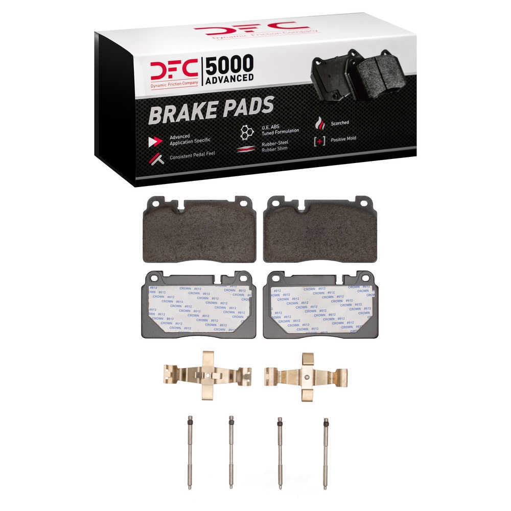 Dynamic Friction Company 1551-1663-01 DFC 5000 Advanced Brake Pads - Ceramic and Hardware Kit - OE