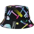 thumbnail image 2 of CoCopeaunts Women Bucket Hat Outdoor Sun Protection Packable Men Fisherman Hat Colorful Graffiti Double-Faced Wear Bucket Cap, 2 of 8