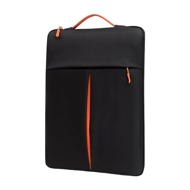 Funda para portátil con asa y bolsillo, maletín, funda de transporte para portátil de 15 pulgadas, para ordenador Negro