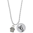 thumbnail image 1 of Delight Jewelry Silvertone Mini Paw Silvertone Script Initial Disc - G - Charm Necklace, 20"+3", 1 of 4