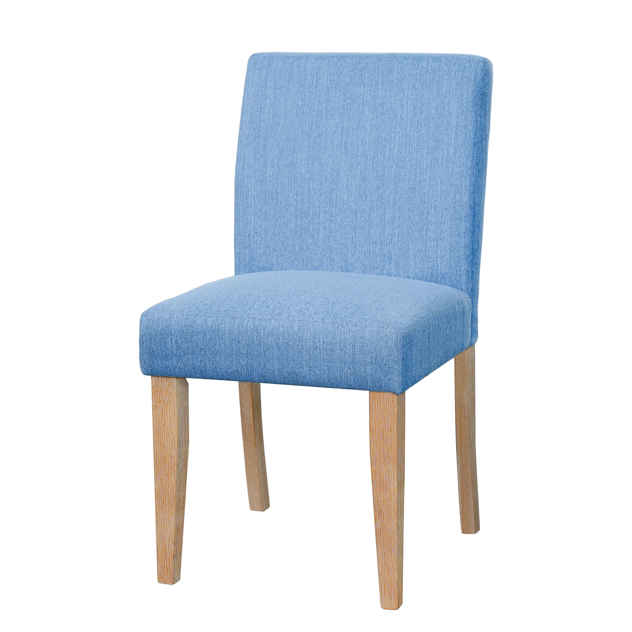 Christopher Knight Home Set of 4 Upholstered Dining Chairs with Solid Wood Legs, Natural + Slate Blue