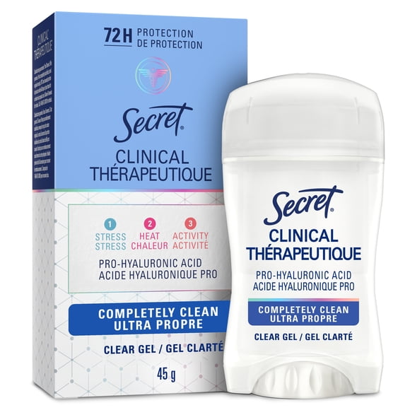 Secret Clinical Strength Clear Gel Antiperspirant and Deodorant, Completely Clean