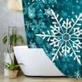 thumbnail image 5 of Christmas Snowflake Shower Curtain Set for Bathroom, Winter Teal Decorative Curtains, 36X72IN, 5 of 6