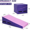 thumbnail image 7 of YRLLENSDAN Gymnastics Mat 48"X24"X14", Incline Gymnastics Mat Cheese Wedge Gymnastics Mat with Non-Slip Surface & Handles Cheese Mats for Tumbling Gymnastics Toddlers, Pink, 7 of 7
