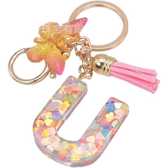 Letter Keychain,26 Letters A-Z Decorative Letter Keychain,Name Keychain for Women Girls Men Teenager Gift