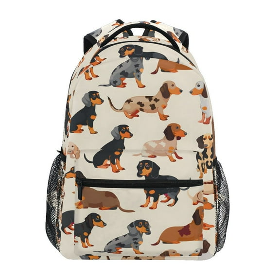 ALAZA Stylish Backpack Cute Dachshund Dog Elementary Bookbag Personalized Laptop School Bags Travel Daypack