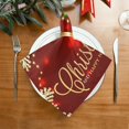 thumbnail image 2 of GZHJMY Christmas Cloth Napkin Holly Flower Leaves Snowflake Kitchen Dining Table Decor for Family Gathering Dinner Napkin Festive Holiday Seasonal Winter Gift 6 Pack 20" × 20", 2 of 6