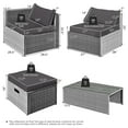 thumbnail image 2 of Gymax Fashion 8PCS Rattan Patio Space-Saving Furniture Set w/ Waterproof Cover & Grey Cushions, 2 of 6