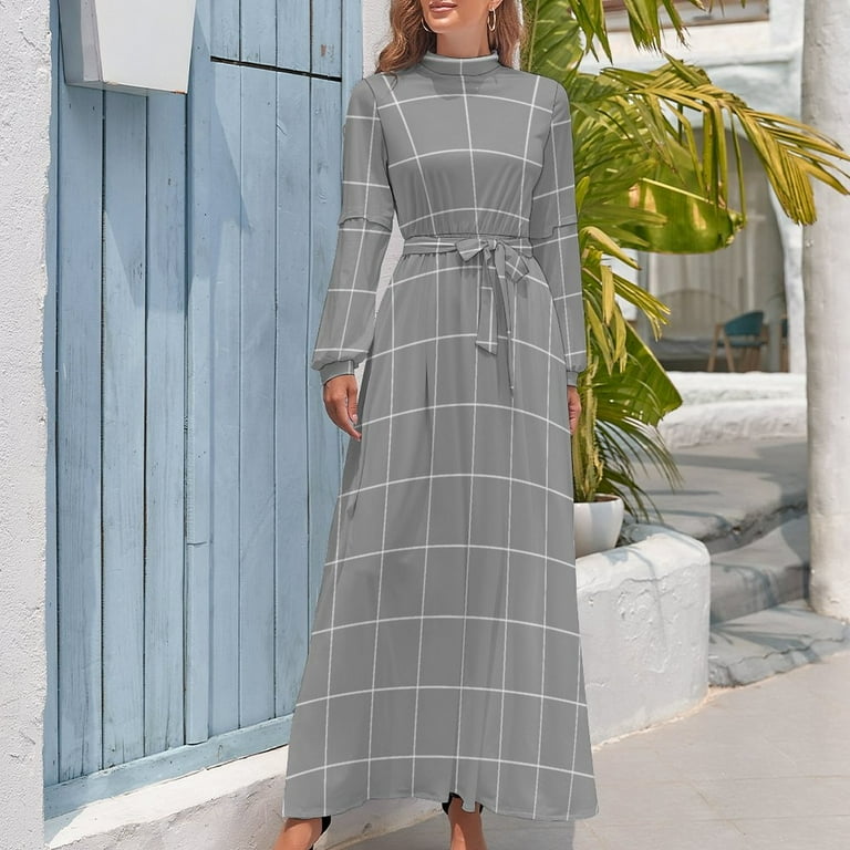 slim fit dress slacks Gray & White Striped Wrap Dress main image 0