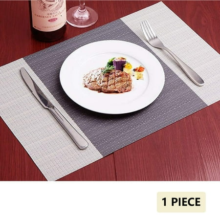 

Placemats 1 Piece Heat-Resistant Stain Resistant Non-Slip Placemats for Kitchen Table Washable Durable PVC Table Mats Woven Vinyl Placemats