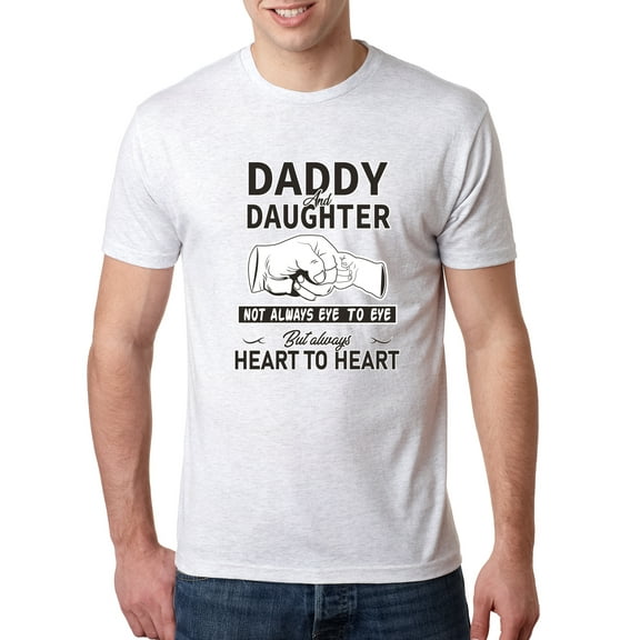 Wild Bobby,Daddy and Daughter Always Heart to Heart Daddys Girl Father Gift, Father's Day, Men Premium Tri Blend Tees, Heather White, Small
