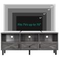 thumbnail image 6 of Dextrus Farmhouse TV Stand for 70/65/60/55 inch, Wood Media Console with Storage Cabinet and Open Shelves, 65 inch, Dark Grey, 6 of 9