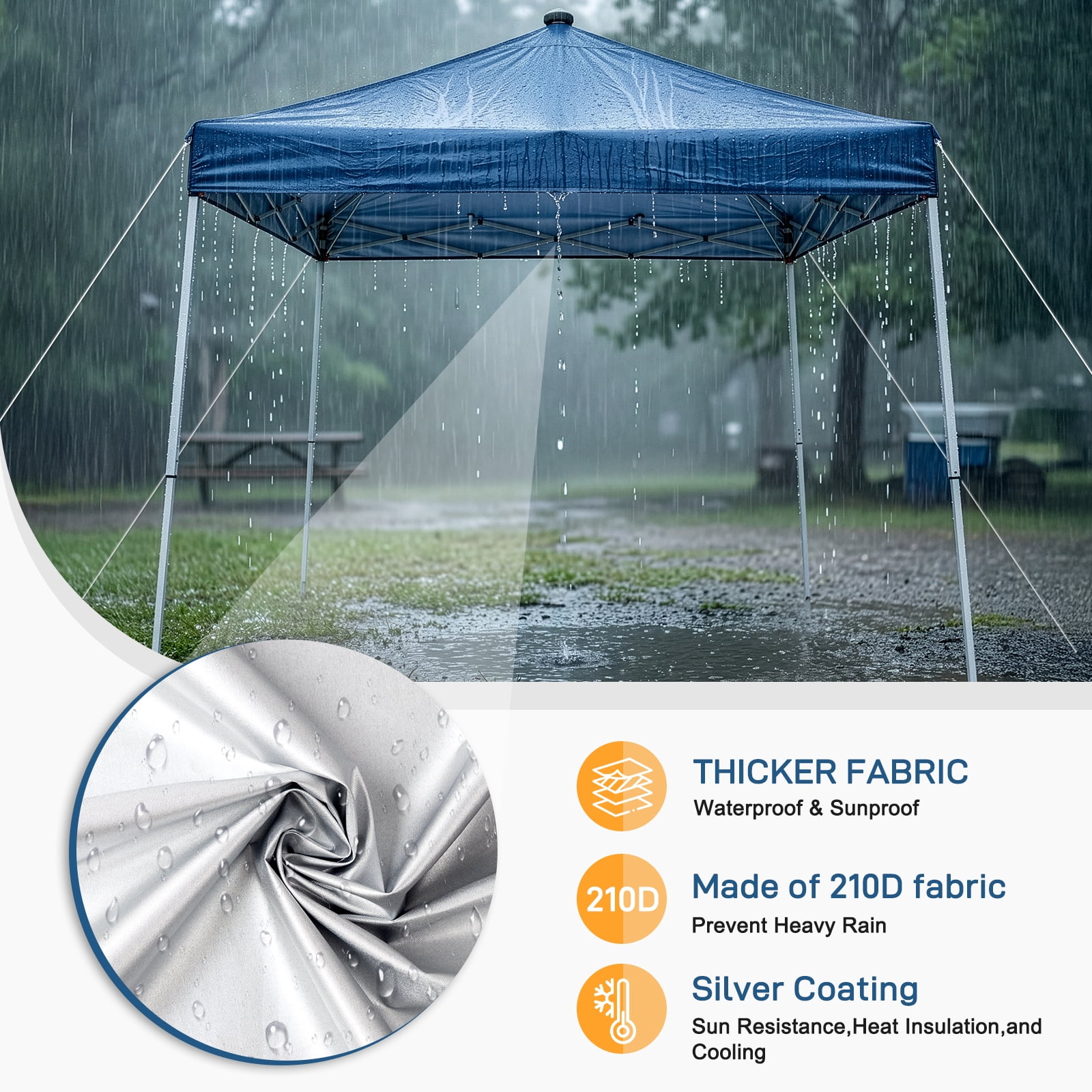 Ktaxon 10ft x 10ft Ez Pop Up Canopy Tent with Lights,LED Frame
