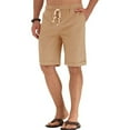 thumbnail image 4 of Iceglad Men's Linen Casual Classic Fit Short Drawstring Summer Beach Shorts, 4 of 8