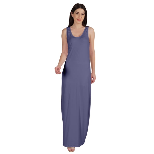 Inkmeso Basics Robe Longue Débardeur Sans Manches pour Femmes Décontractée d'Été de Tous les Jours en Jersey