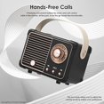 thumbnail image 5 of Retro Bluetooth Speaker, Vintage Decor, Small Wireless Stereo Speaker,Hands-Free Call,400mA Battery,TF Card,Aux Line, Water-Proof for iOS Android Smartphone Home Office Gift Ideas Black, 5 of 5
