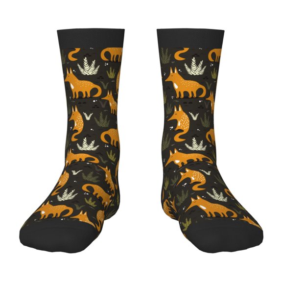 Naloa Funny Fox by the Field Kids Socks Unisex Kids and Toddlers' Crew Socks, ,1 Pairs