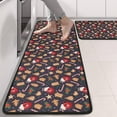 thumbnail image 2 of Kitchen Rugs Sets Of 2,Dark Christmas Drink and Cookie Pattern Anti Fatigue Kitchen Mat Rugs Non Slip Washable,Decorative Kitchen Floor Mats for Kitchen,Sink,Laundry,17"x47"+17"x47", 2 of 5