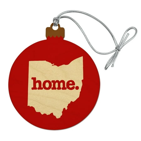 Ohio OH Home State Solid Red Officially Licensed Wood Christmas Tree Holiday