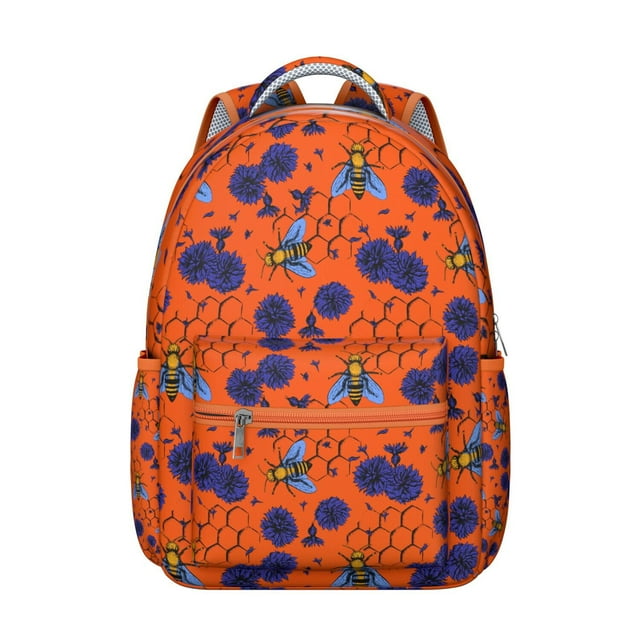 Bumble Bee Pattern Student’s Backpack Wear-Resistant Composite Oxford Cloth, Waterproof, Scratch-Resistant, Comfortable Adjustable Straps, Perfect School Bag for Bee Lovers and Gift Option