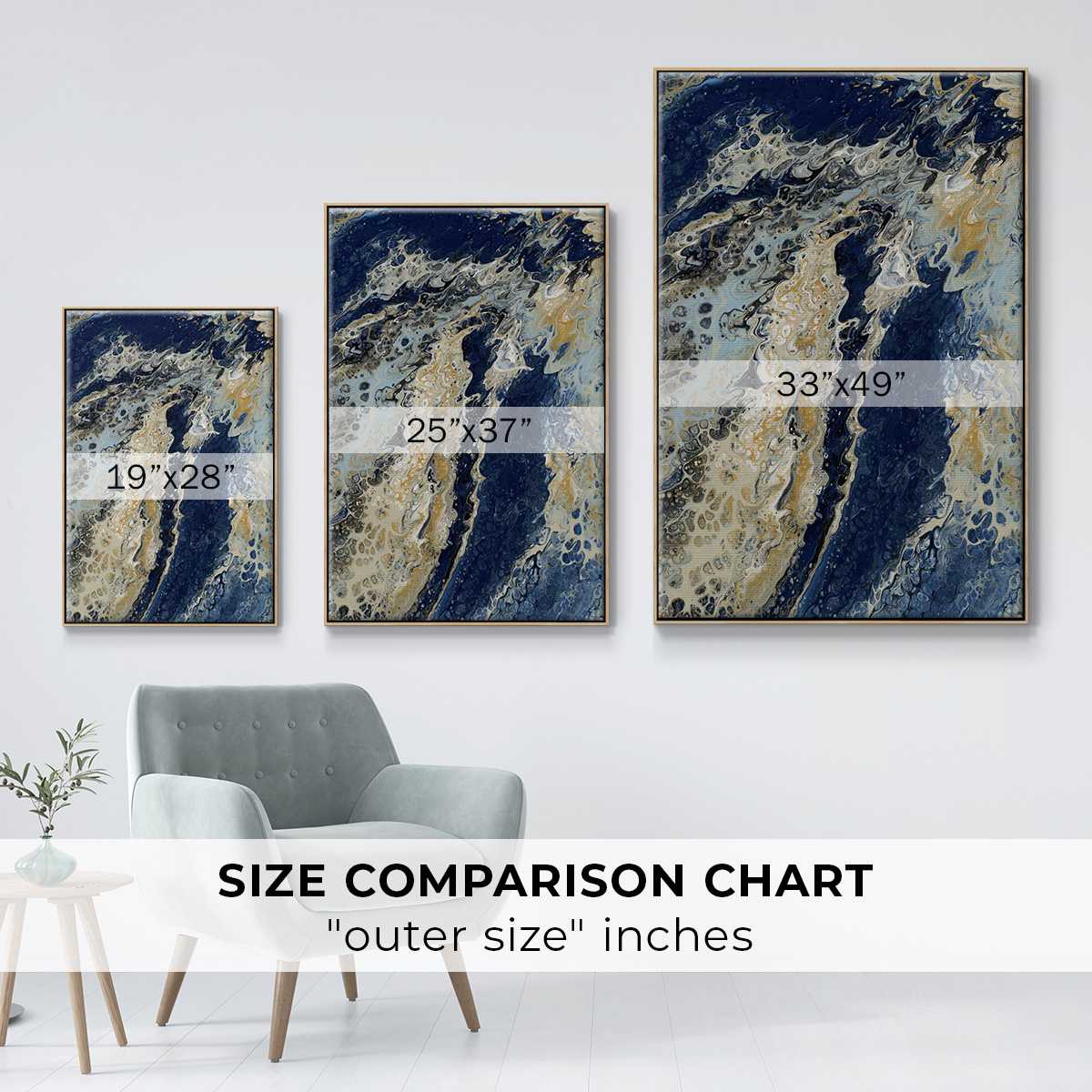 C39 Framed Premium Gallery Wrapped Canvas - Ready to Hang - 17 x 25 - Natural Wood Floating Frame